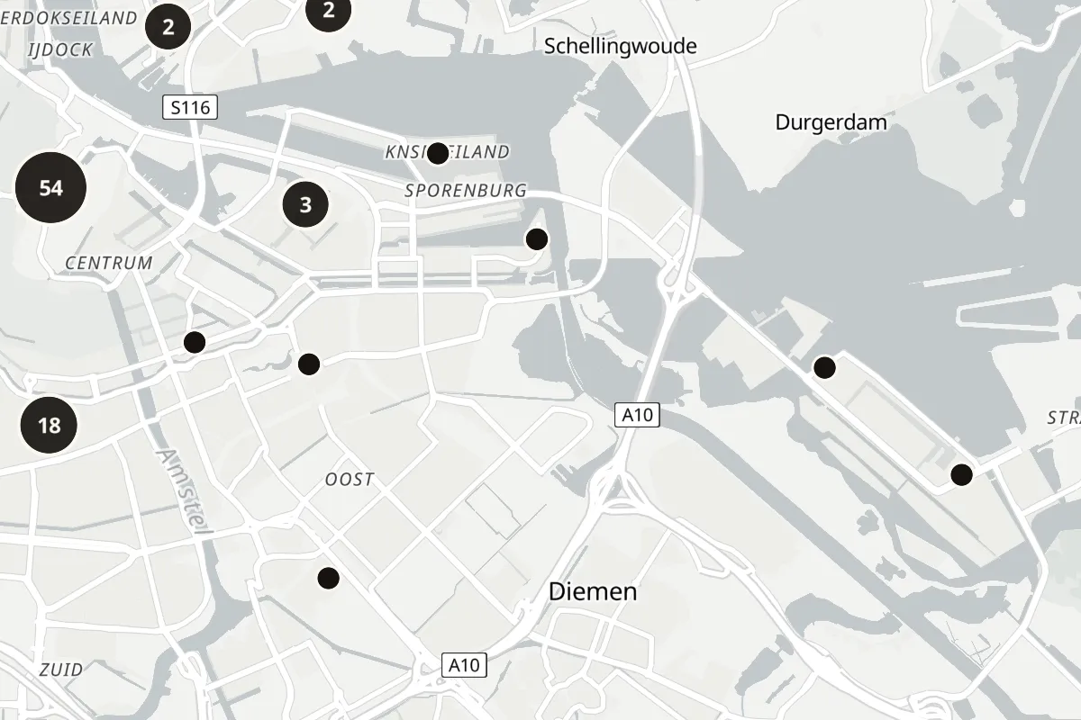 Clusters die openklappen als je inzoomt
