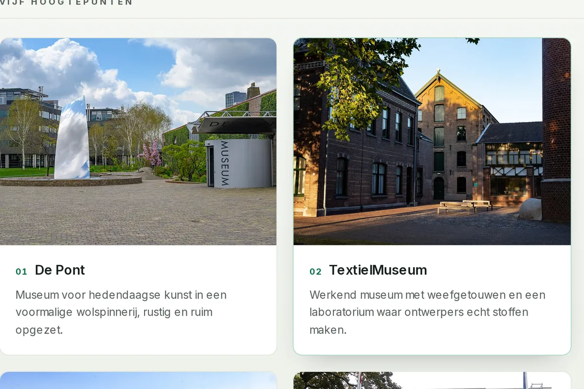 Vijf hoogtepunten met foto's van Wikipedia