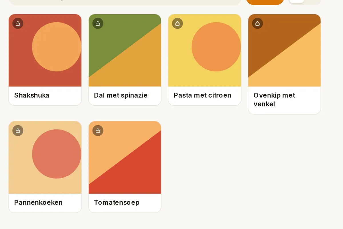 Het kookboek als kaarten